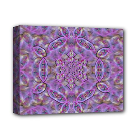 Skyscape In Rainbows And A Flower Star So Bright Deluxe Canvas 14  X 11  (stretched) by pepitasart