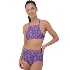 Skyscape In Rainbows And A Flower Star So Bright High Waist Tankini Set by pepitasart