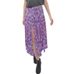 Skyscape In Rainbows And A Flower Star So Bright Velour Split Maxi Skirt