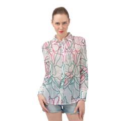 Flowers Long Sleeve Chiffon Shirt