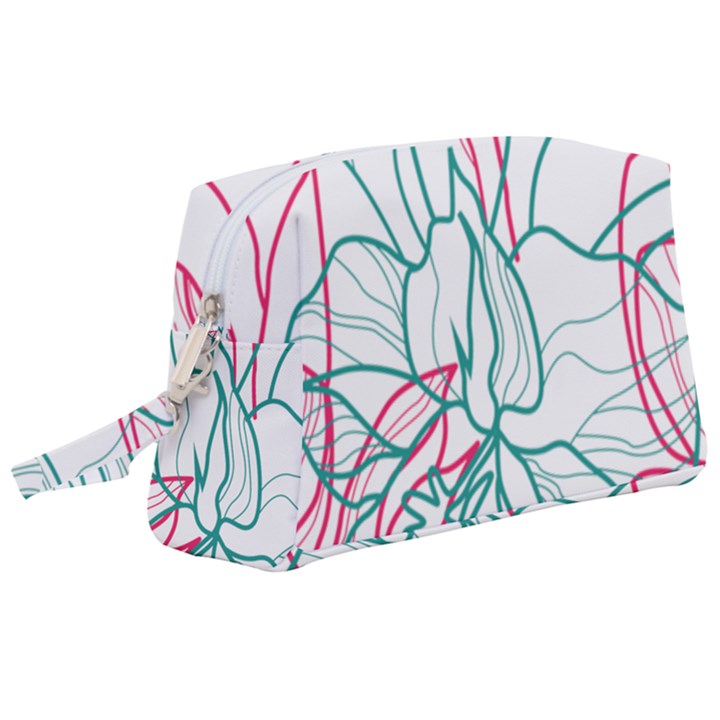 Flowers Wristlet Pouch Bag (Large)