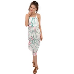 Flowers Waist Tie Cover Up Chiffon Dress