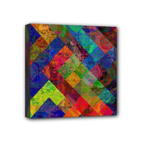 Abstract Colored Grunge Pattern Mini Canvas 4  X 4  (stretched) by fashionpod