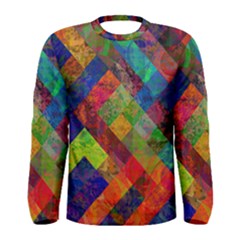 Abstract Colored Grunge Pattern Men s Long Sleeve Tee