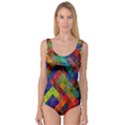 Abstract Colored Grunge Pattern Princess Tank Leotard  View1