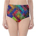 Abstract Colored Grunge Pattern Classic High-Waist Bikini Bottoms View1