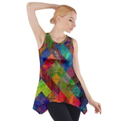 Abstract Colored Grunge Pattern Side Drop Tank Tunic by fashionpod