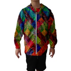 Abstract Colored Grunge Pattern Kids  Hooded Windbreaker