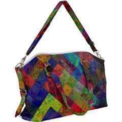 Abstract Colored Grunge Pattern Canvas Crossbody Bag