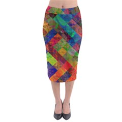 Abstract Colored Grunge Pattern Midi Pencil Skirt by fashionpod