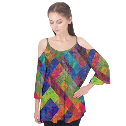 Abstract Colored Grunge Pattern Flutter Tees by fashionpod