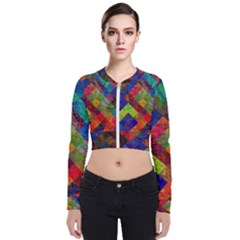 Abstract Colored Grunge Pattern Long Sleeve Zip Up Bomber Jacket by fashionpod