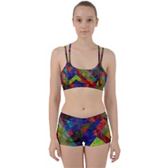 Abstract Colored Grunge Pattern Perfect Fit Gym Set