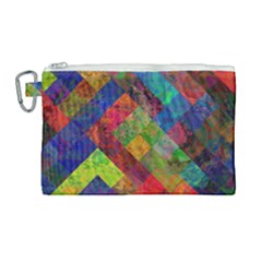 Abstract Colored Grunge Pattern Canvas Cosmetic Bag (large) by fashionpod