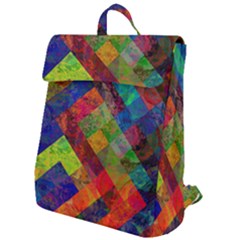 Abstract Colored Grunge Pattern Flap Top Backpack by fashionpod