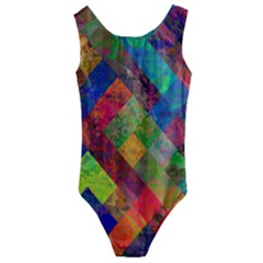 Abstract Colored Grunge Pattern Kids  Cut-out Back One Piece Swimsuit by fashionpod