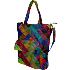 Abstract Colored Grunge Pattern Shoulder Tote Bag