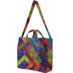 Abstract Colored Grunge Pattern Square Shoulder Tote Bag by fashionpod