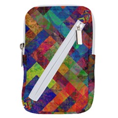 Abstract Colored Grunge Pattern Belt Pouch Bag (large)