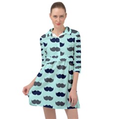 Beard Pattern Mini Skater Shirt Dress