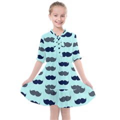 Beard Pattern Kids  All Frills Chiffon Dress by designsbymallika