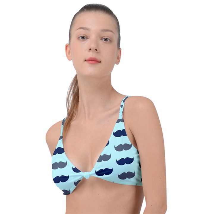 beard pattern Knot Up Bikini Top