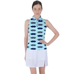 Beard Pattern Women’s Sleeveless Polo Tee