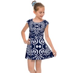 Mandala Pattern Kids  Cap Sleeve Dress by designsbymallika