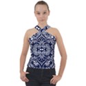 mandala pattern Cross Neck Velour Top View1