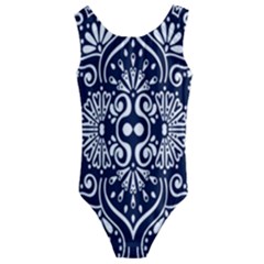 Mandala Pattern Kids  Cut-out Back One Piece Swimsuit by designsbymallika