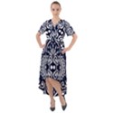 mandala pattern Front Wrap High Low Dress View1