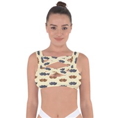 Beard Pattern Bandaged Up Bikini Top