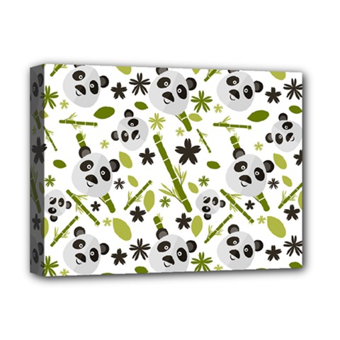 Panda Love Deluxe Canvas 16  X 12  (stretched)  by designsbymallika