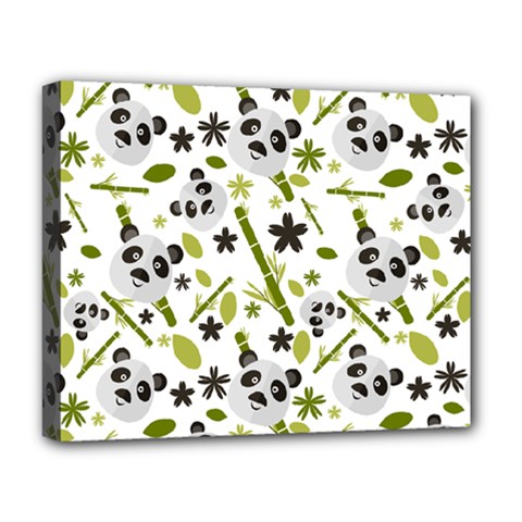 Panda Love Deluxe Canvas 20  X 16  (stretched) by designsbymallika