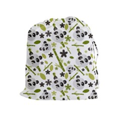 Panda Love Drawstring Pouch (xl) by designsbymallika