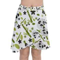 Panda Love Chiffon Wrap Front Skirt