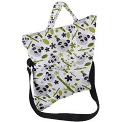 Panda Love Fold Over Handle Tote Bag by designsbymallika