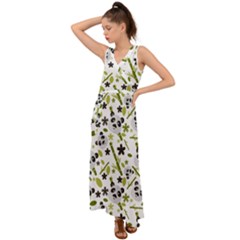 Panda Love V-neck Chiffon Maxi Dress