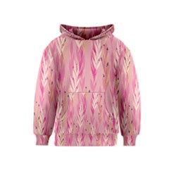 Pink Leaf Pattern Kids  Pullover Hoodie by designsbymallika