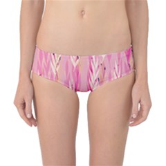 Pink Leaf Pattern Classic Bikini Bottoms by designsbymallika