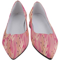 Pink Leaf Pattern Women s Block Heels 