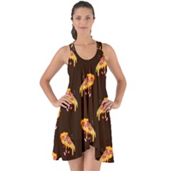 Pizza Is Love Show Some Back Chiffon Dress by designsbymallika