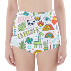 Traveller Explorer High-waisted Bikini Bottoms by designsbymallika