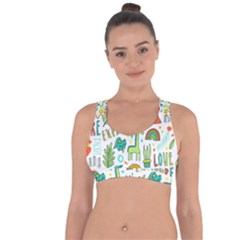 Traveller Explorer Cross String Back Sports Bra by designsbymallika