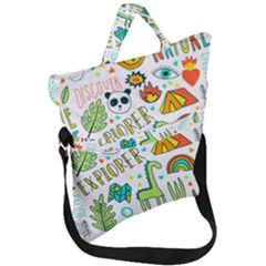 Traveller Explorer Fold Over Handle Tote Bag by designsbymallika