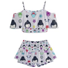 Russian Doll Kids  Off Shoulder Skirt Bikini