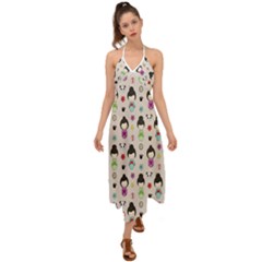 Russian Doll Halter Tie Back Dress 