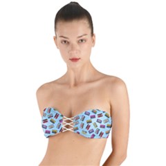 Retro Look Twist Bandeau Bikini Top by designsbymallika