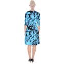 Blue Winter Tropical Floral Watercolor Wrap Up Cocktail Dress View2