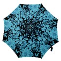 Blue Winter Tropical Floral Watercolor Hook Handle Umbrellas (Large) View1